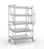 Shelving trolley for crates with inclined shelves SP100_50_40
