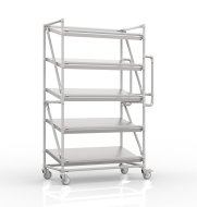 Shelving trolley for crates with inclined shelves 1000 x 500 mm, SP10050
