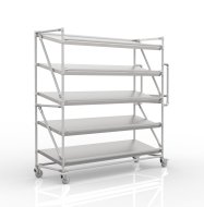 Shelving trolley for crates with slanted shelves 1700 mm wide, SP17050