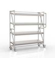 Shelving trolley for crates with 1300 mm wide inclined shelves, SP130304 (4 models)