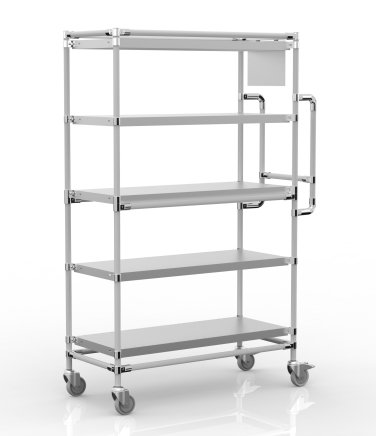 Crate rack trolley with five straight shelves, SPS10040 (2 models) - 1