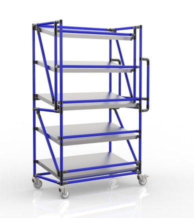 Shelving trolley for crates with inclined shelves SP100_50_40 - 3