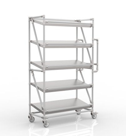Shelving trolley for crates with 1000 mm wide inclined shelves, SP10040 (4 models) - 1