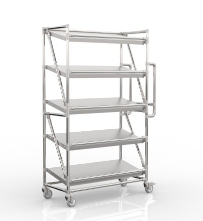 Shelving trolley for crates with 1000 mm wide inclined shelves, SP10040 (4 models) - 4
