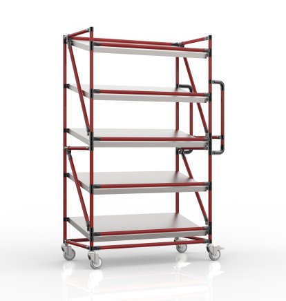 Shelving trolley for crates with inclined shelves 1000 x 500 mm, SP10050 - 2