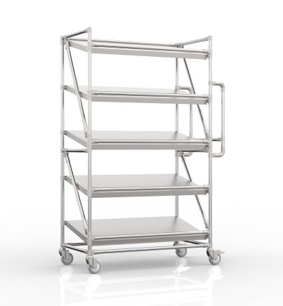 Shelving trolley for crates with inclined shelves 1000 x 500 mm, SP10050 - 4