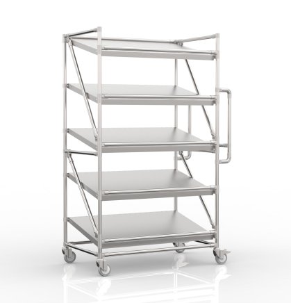 Shelving trolley for crates with inclined shelves 1000 x 600 mm, SP10060 - 4