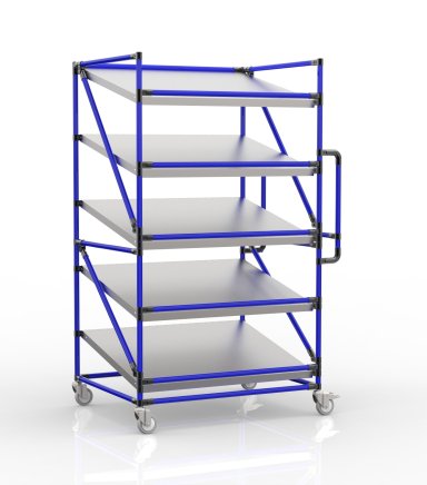 Shelving trolley for crates with inclined shelves 1000 x 800 mm, SP10080 - 3