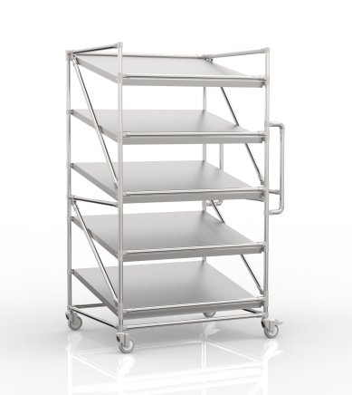 Shelving trolley for crates with inclined shelves 1000 x 800 mm, SP10080 - 4