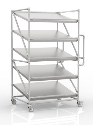 Shelving trolley for crates with inclined shelves 1000 x 800 mm, SP10080 - 1