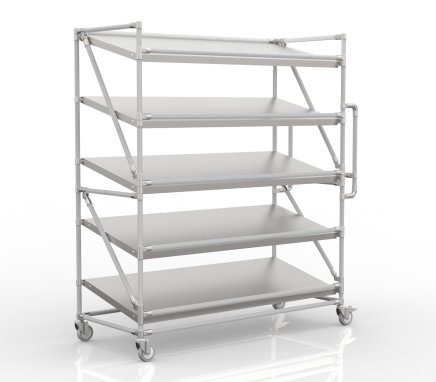 Shelving trolley for crates with inclined shelves 1500 mm wide, SP15060 - 1