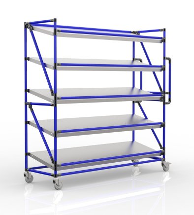 Shelving trolley for crates with 1700 mm wide inclined shelves, SP17040 (3 models) - 3