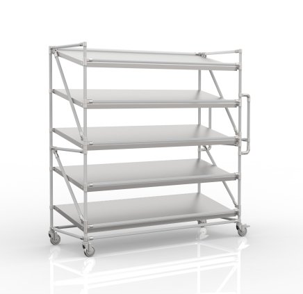 Shelving trolley for crates with inclined shelves 1700 mm wide, SP17060 - 1