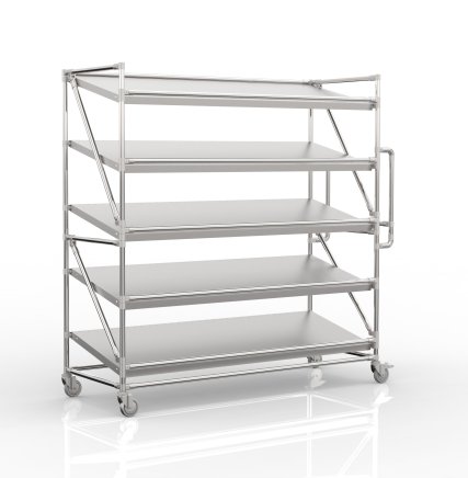 Shelving trolley for crates with inclined shelves 1700 mm wide, SP17060 - 4