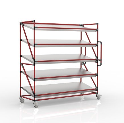 Shelving trolley for crates with inclined shelves 1700 mm wide, SP17060 - 2