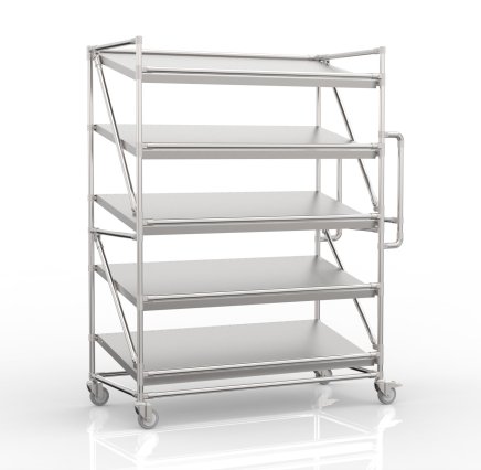 Shelving trolley for crates with inclined shelves 1300 mm wide, SP13060 - 4