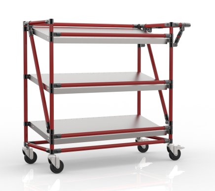 Shelving trolley for crates with inclined shelves 24042530 - 2
