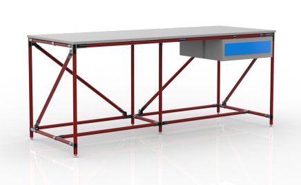 Workshop table with container with one drawer width 2000 mm, 240405313