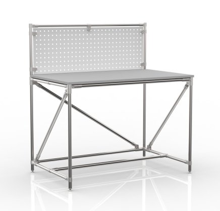 Workshop table from pipe system with perforated panel 240408312 (3 models)