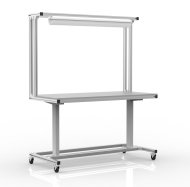 Height-adjustable electric table made of aluminum profiles with wheels, width 1500 mm, 24031232 (2 models)